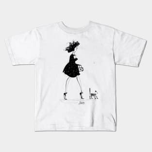 Walking with my cat Kids T-Shirt